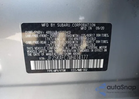 2021 Subaru Forester Premium from USA, damaged, VIN JF2SKAFC7MH414377